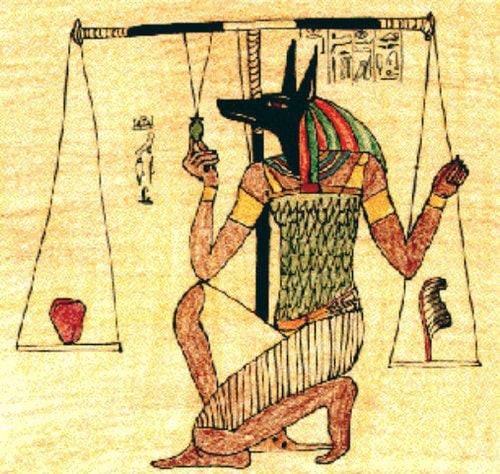 Cuộc phán xét cuối cùng: Cân trái tim với một chiếc lông vũ 6 Thần Anubis cân trái tim