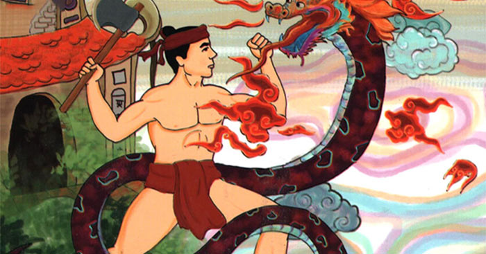 Thạch Sanh chiến đấu với đại b&agrave;ng