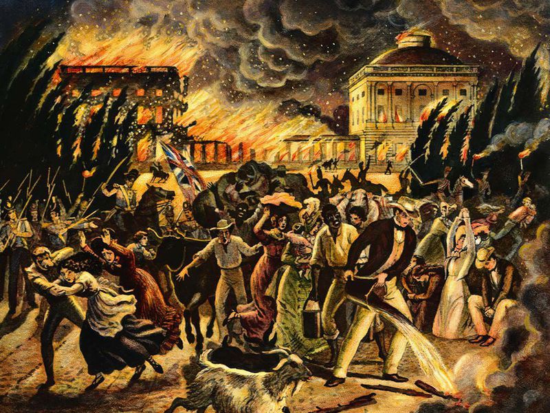 Nhà Trắng từng bị đốt cháy trong chiến tranh 1812 7 Nhà Trắng cháy