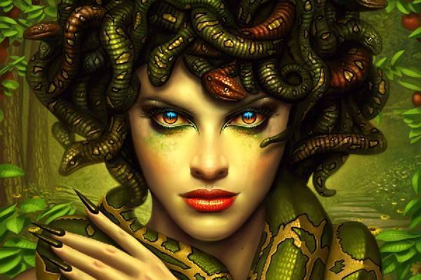 Medusa biến thành quái vật tóc rắn dưới lời nguyền của Athena