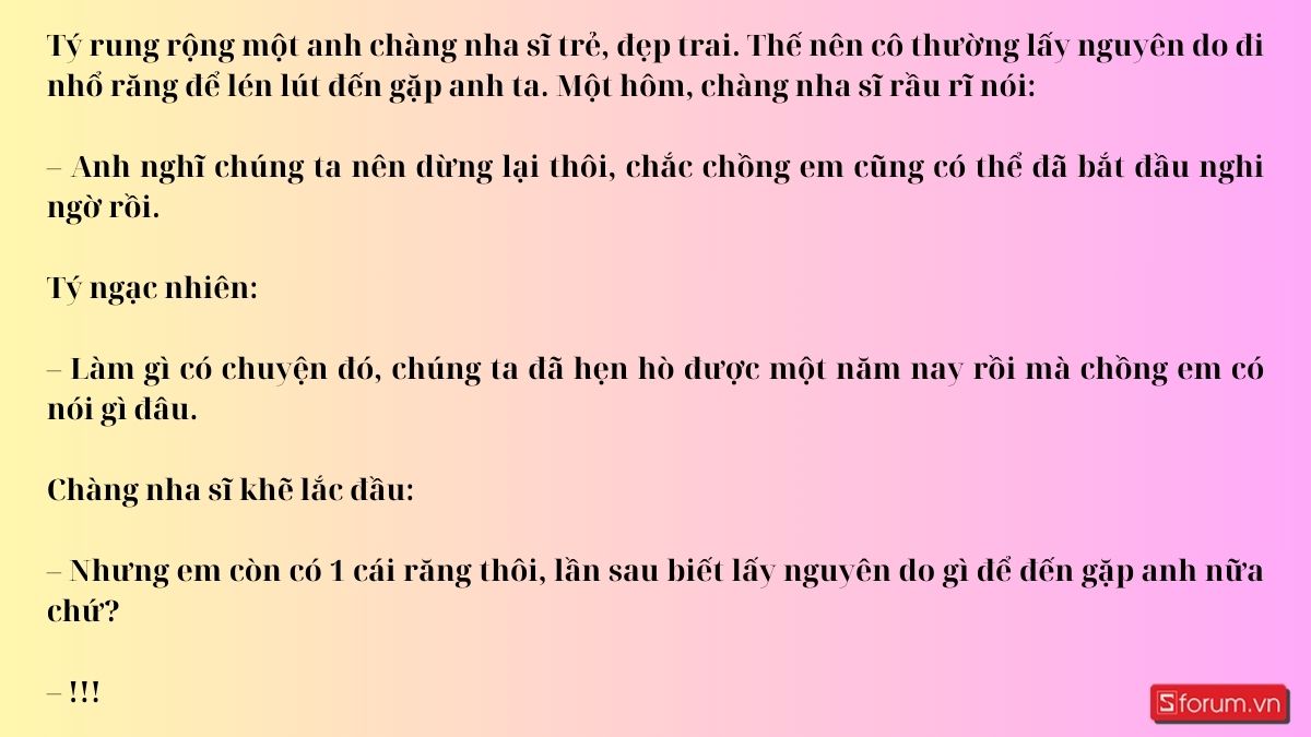Chuyện cười ngắn vui nhộn