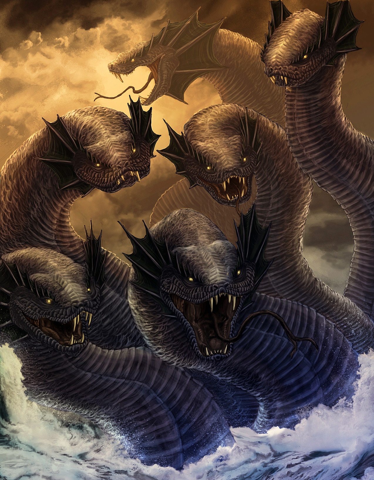 Thủy qu&aacute;i Hydra nhiều đầu