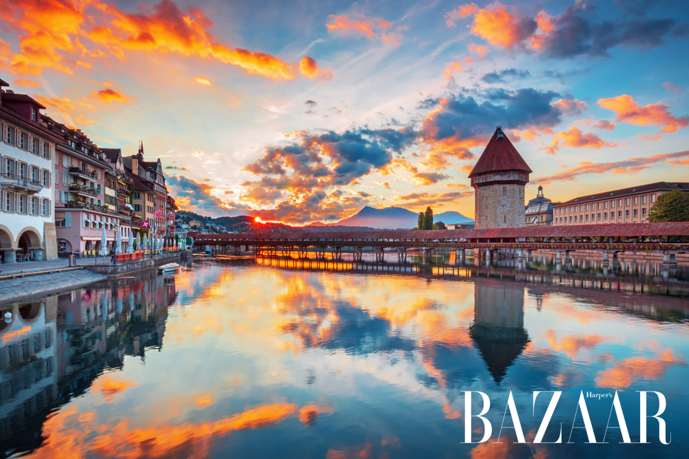 Lucerne thành phố của cầu gỗ cổ đại