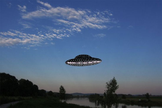 Minh họa UFO phát sáng trên bầu trời liên quan tới sự kiện Stephenville Texas năm 2008