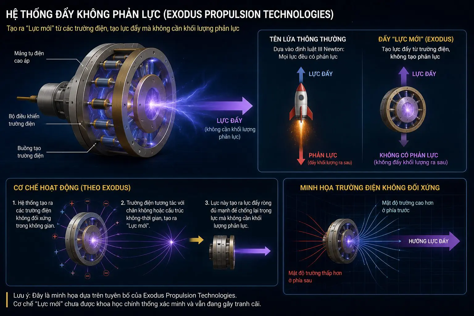 Minh họa công nghệ đẩy không cần nhiên liệu và các khái niệm động cơ vũ trụ tiên tiến trong không gian sâu