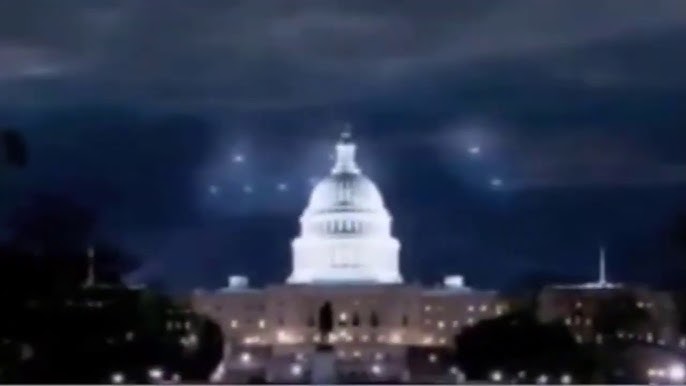 Hình ảnh tái hiện các báo cáo UFO và phản ứng của Không quân Mỹ trong vụ Washington D.C. 1952 với máy bay chiến đấu được điều động