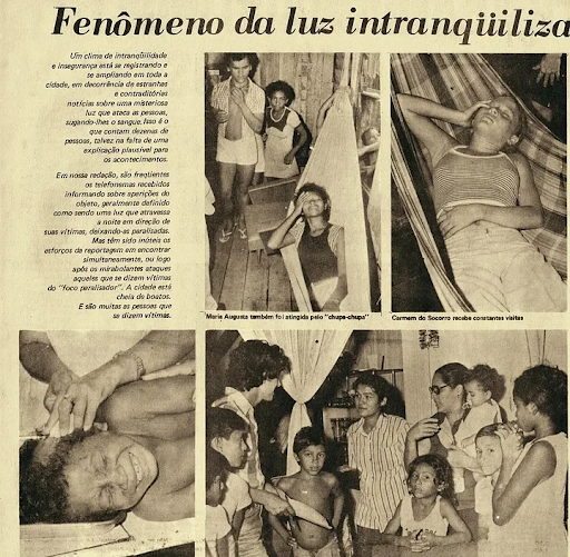 Bản tin báo chí cũ đề cập hiện tượng Chupa Chupa liên quan vụ Colares Brazil 1977, minh chứng truyền thông quốc tế từng ghi nhận hiện tượng UFO Amazon