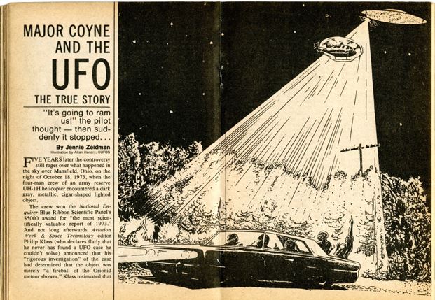 Khu vực Mansfield Ohio nơi xảy ra vụ UFO Coyne 1973 với trực thăng quân sự CH-47 Chinook