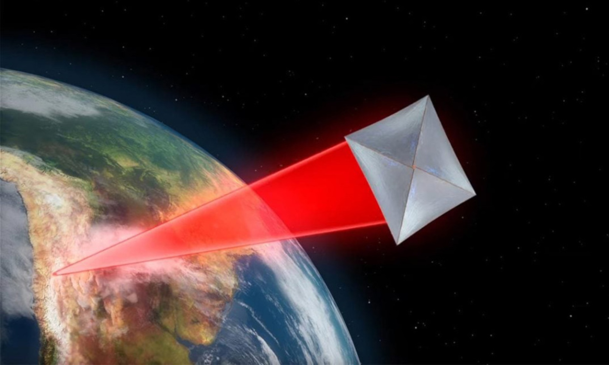 Hình minh họa dự án Breakthrough Starshot với tàu nano và laser beam propulsion