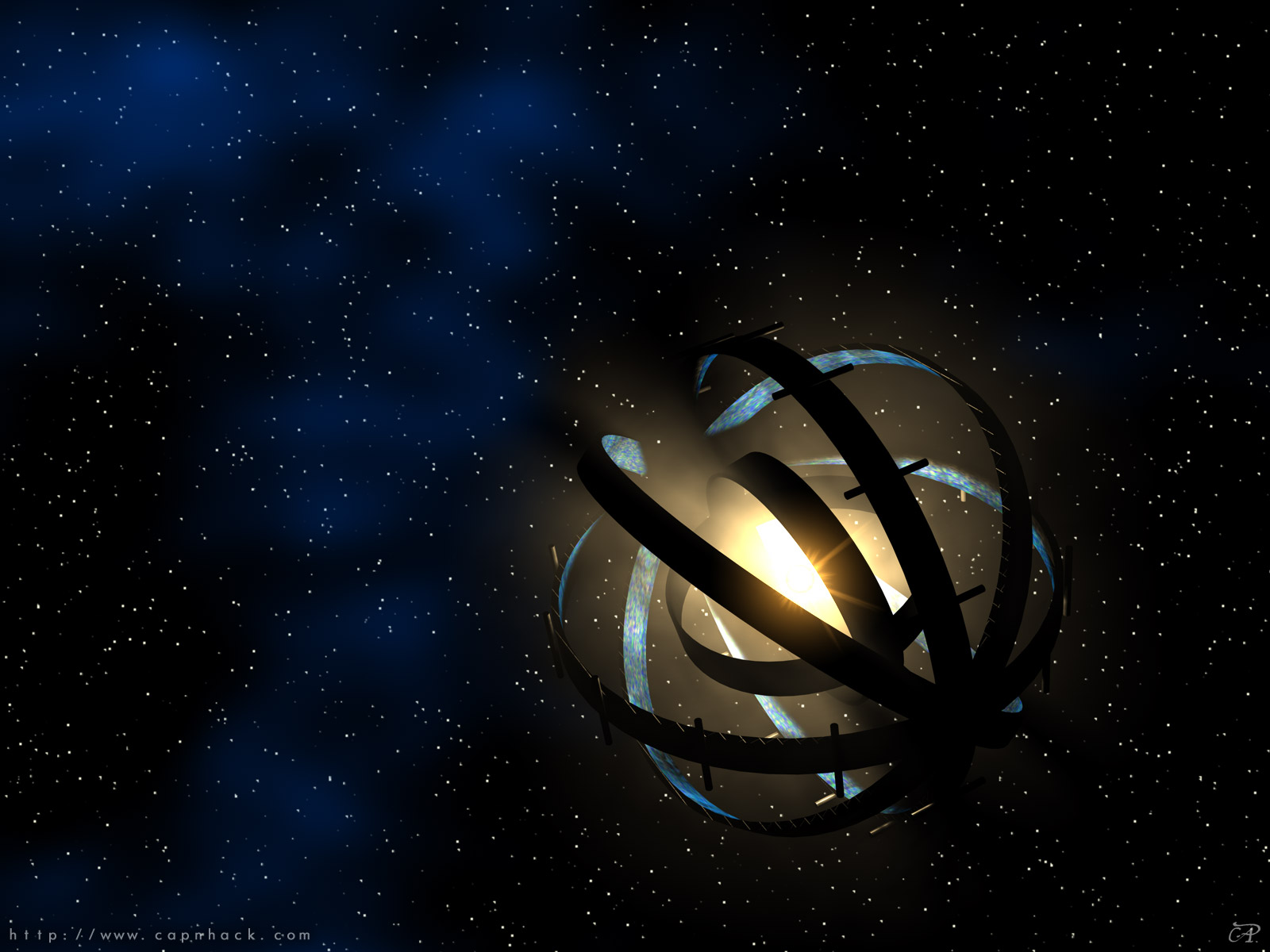 Minh họa Dyson Sphere bao quanh ngôi sao thu năng lượng trong vũ trụ