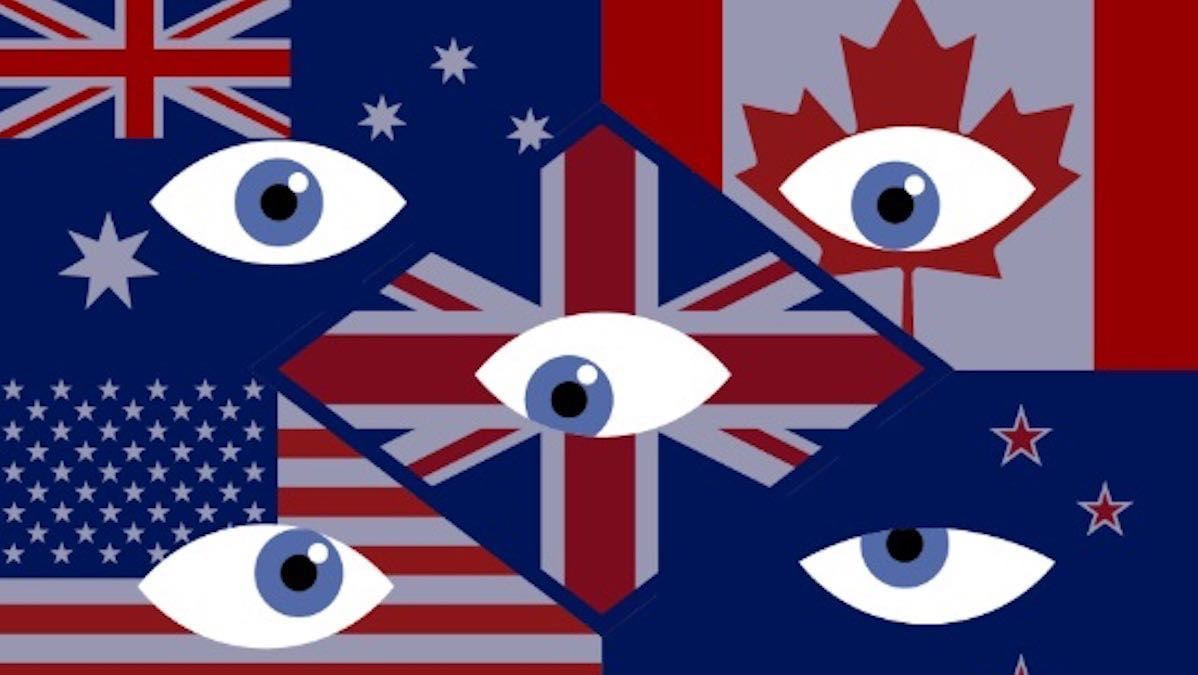 Biểu tượng minh họa liên minh tình báo Five Eyes gồm Mỹ, Anh, Canada, Úc và New Zealand