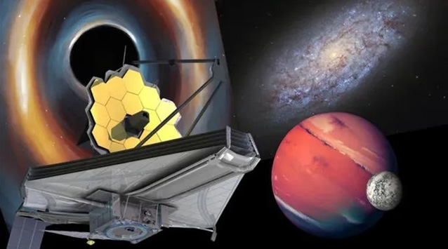 Minh họa hệ hành tinh TRAPPIST-1 với nhiều hành tinh đá quay quanh sao lùn đỏ trong không gian sâu